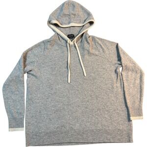 Summersalt Womens Hoodie Sweater Gray Merino Wool Cashmere Blend Large